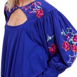 NWT Free People Lita Embellished Floral Top